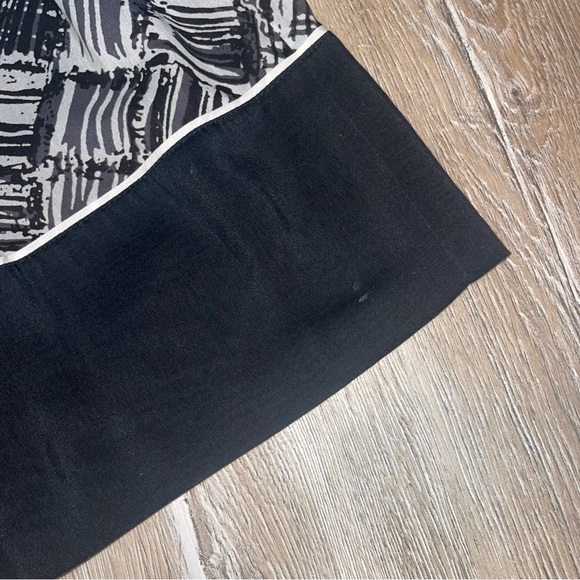 Talbots Women’s Black White Cotton Silk Blend Abstract Print Skirt Size 8 Petite - Picture 2 of 11